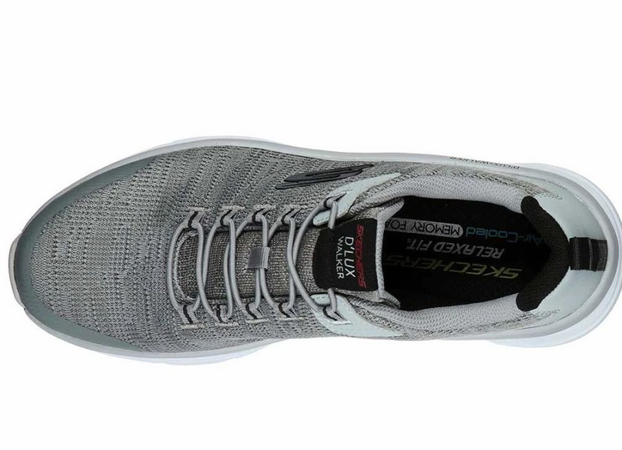 Athletic * | Skechers' Men'S D'Lux Walker-Pensive Gray / Black (Extra Wide)