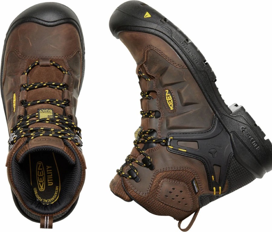 Work * | Keen Utility' Men'S 6 Dover Wp Eh Comp Toe Dark Earth / Black