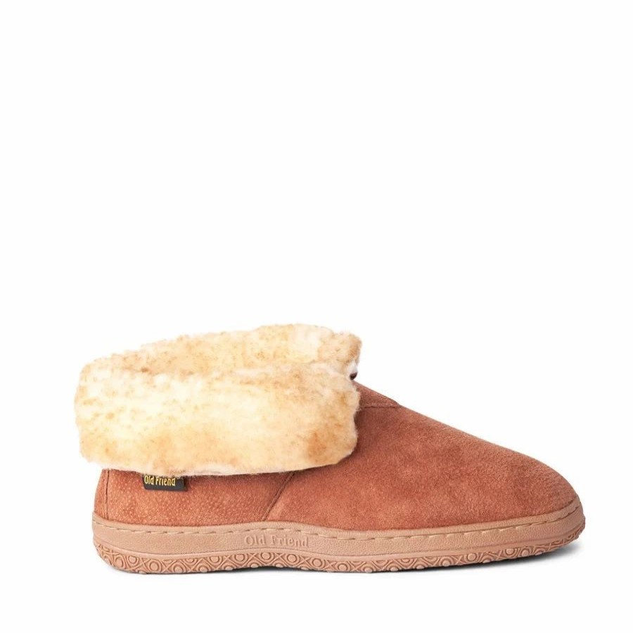 Casual & Dress * | Old Friend Footwear' Men'S Bootee Slipper Chestnut (Wide)