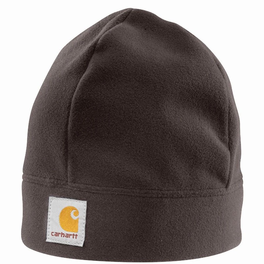 Accessories * | Carhartt' Fleece Beanie Dark Brown