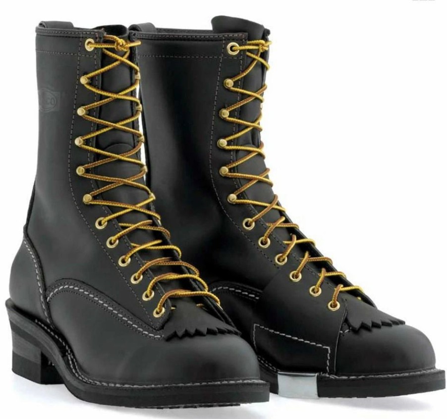 Work * | Wesco' Men'S 10 Highliner Logger Boot Black