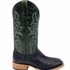 Cowboy * | Anderson Bean' Men'S 13 Horsepower Top Hand Full Quill Ostrich Black / Emerald Explosion