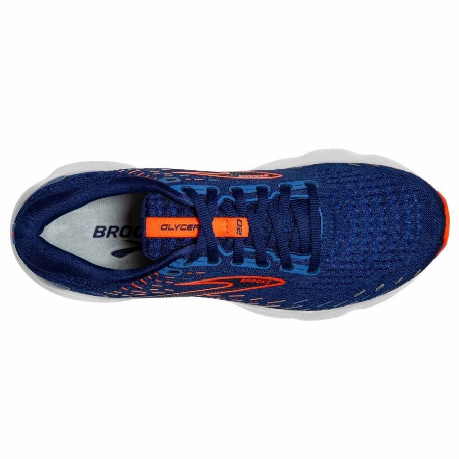 Athletic * | Brooks' Men'S Glycerin 20 Blue Depths / Palace Blue / Orange