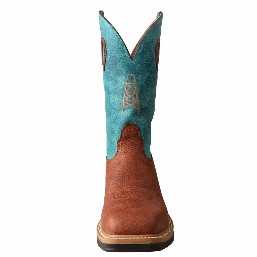 Work * | Twisted X Boots 'Twisted X' Men'S 12 Lite Cowboy Eh Alloy Comp Toe Brown / Turquoise