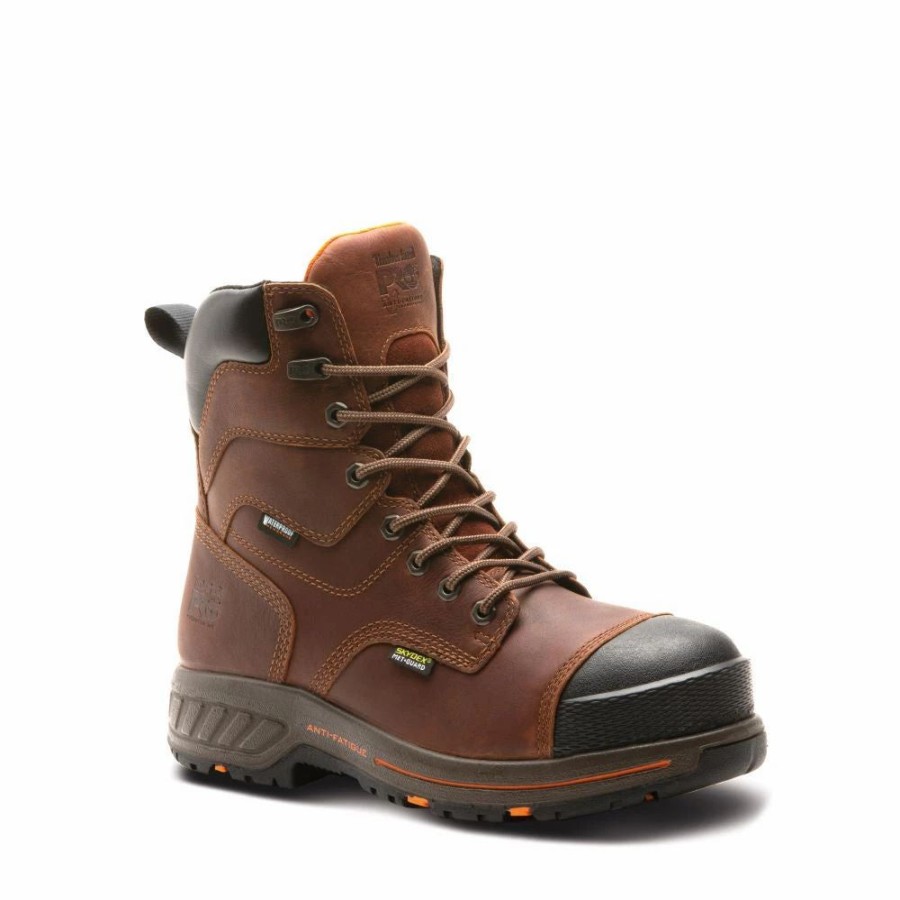 Work * | Timberland Pro' Men'S 8 Helix Hd Int. Metguard Wp Comp Toe Tempest Rancher Brown