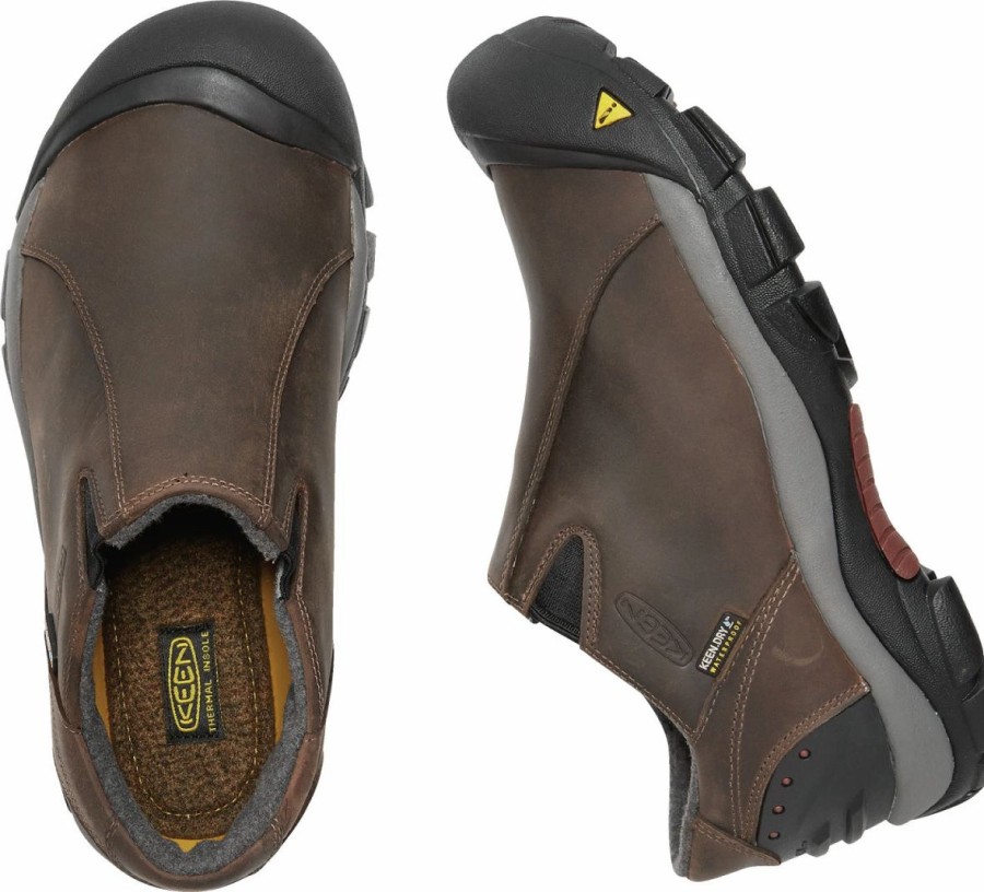 Casual & Dress * | Keen Outdoor' Men'S Brixen Low 200Gr Wp Slip On Slate Black / Madder Brown