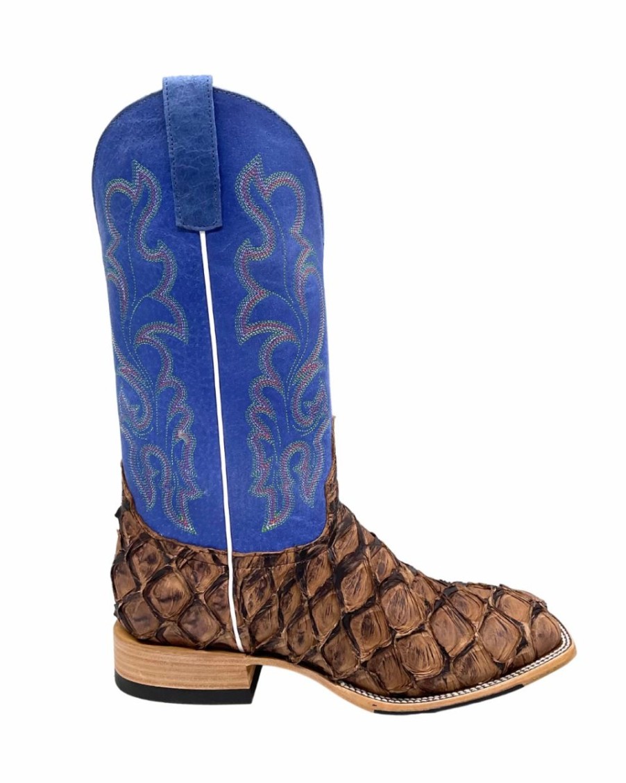 Cowboy * | Anderson Bean' Men'S 13 Horsepower Top Hand Big Bass Square Toe Pirarucu / Royal Sinsation