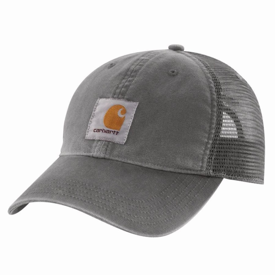 Accessories * | Carhartt' Men'S Adjustable Canvas Mesh-Back Cap Gravel